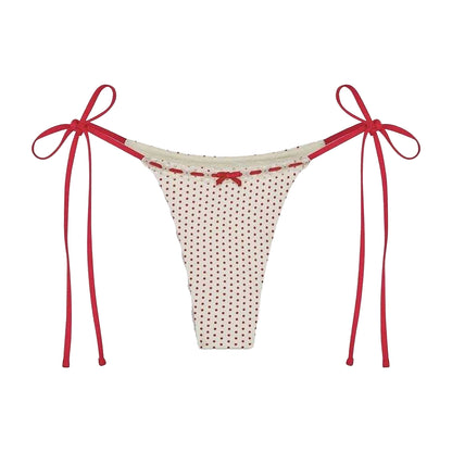 Strawberry - Front - Frankies Bikinis Womens-Ladies X Bella Hadid Mackenzie Polka Dot Bikini Bottoms