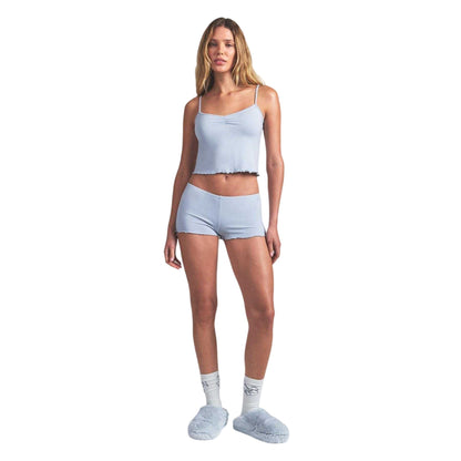 Zen Blue - Lifestyle - Skims Womens-Ladies Ruffled Pyjama Set