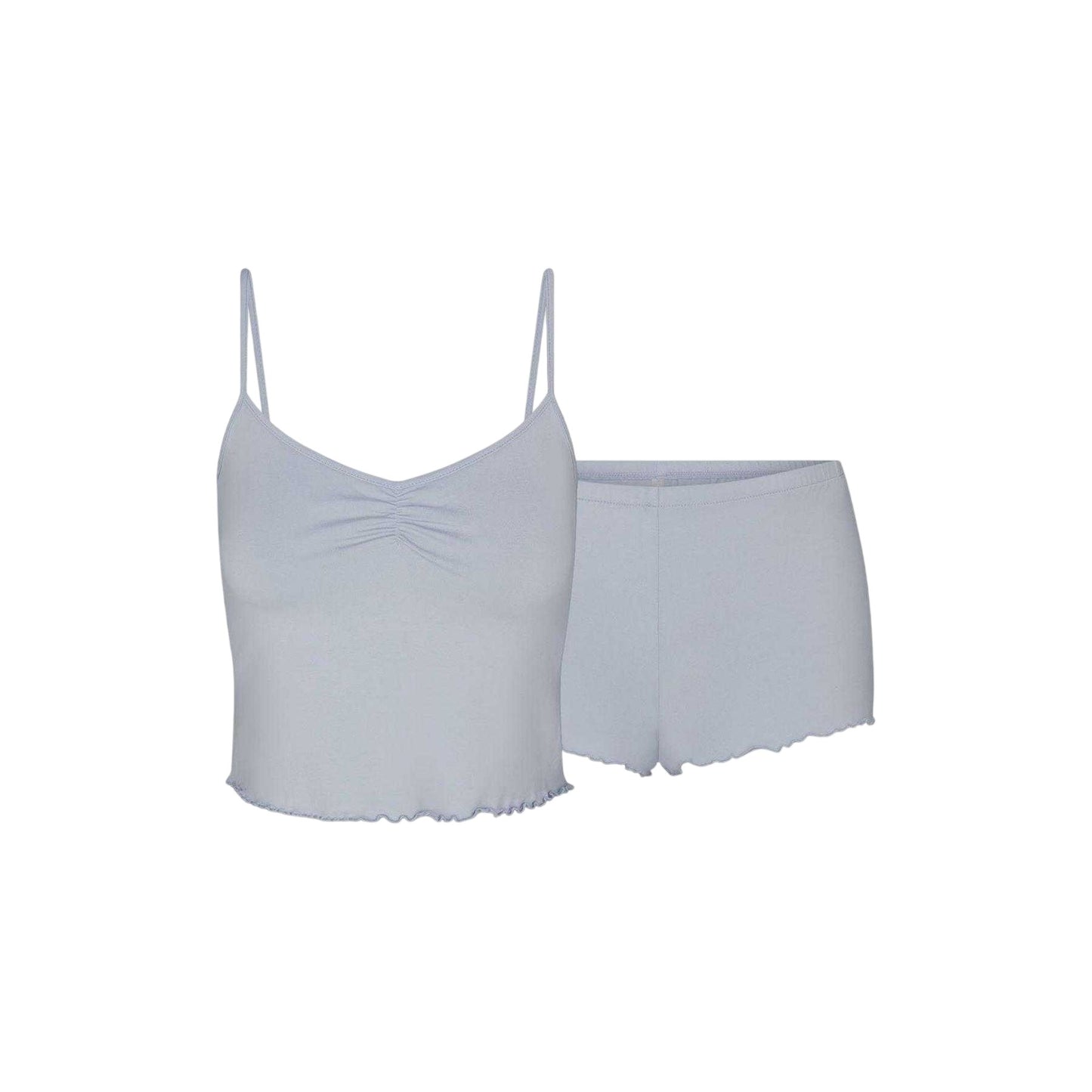Zen Blue - Front - Skims Womens-Ladies Ruffled Pyjama Set
