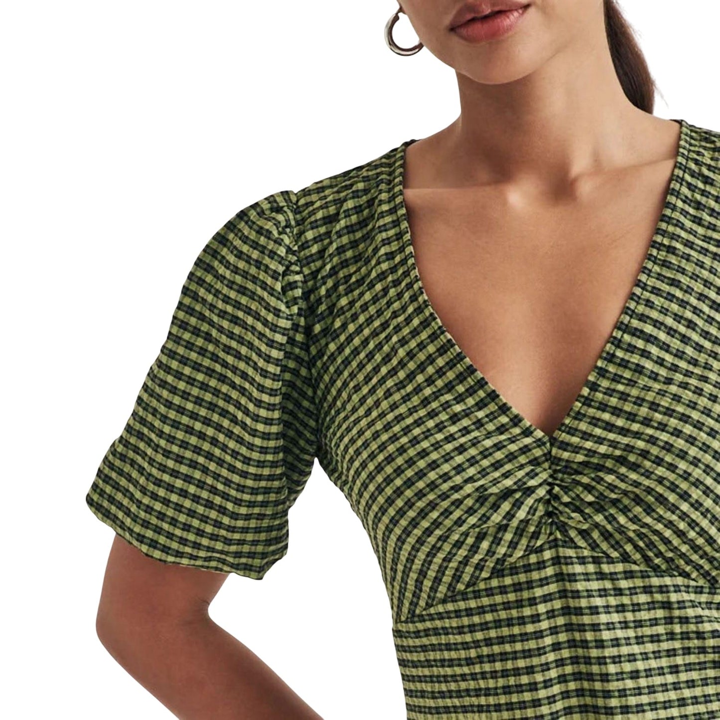 Green - Side - Nobody´s Child Womens-Ladies Liza Gingham Mini Dress
