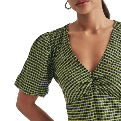 Green - Side - Nobody´s Child Womens-Ladies Liza Gingham Mini Dress