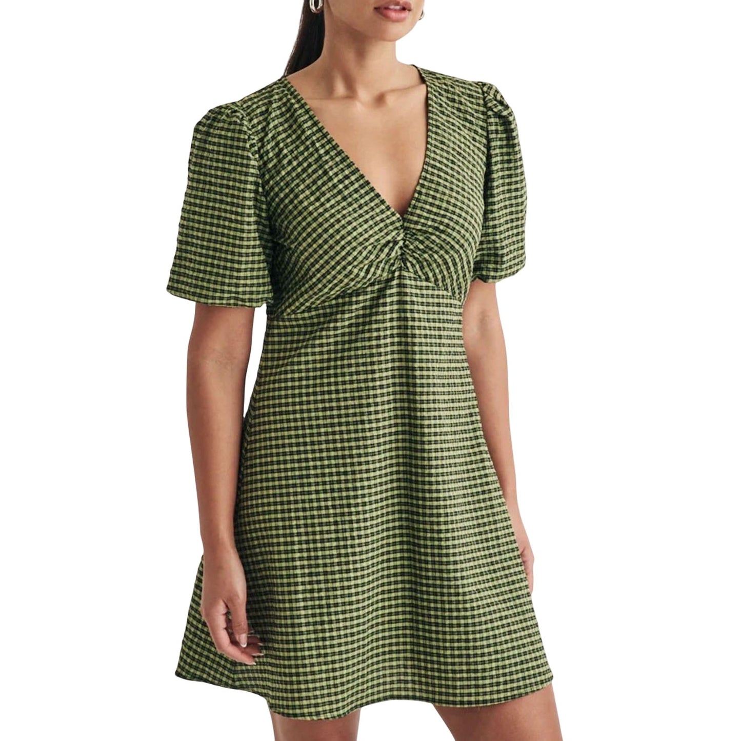 Green - Front - Nobody´s Child Womens-Ladies Liza Gingham Mini Dress