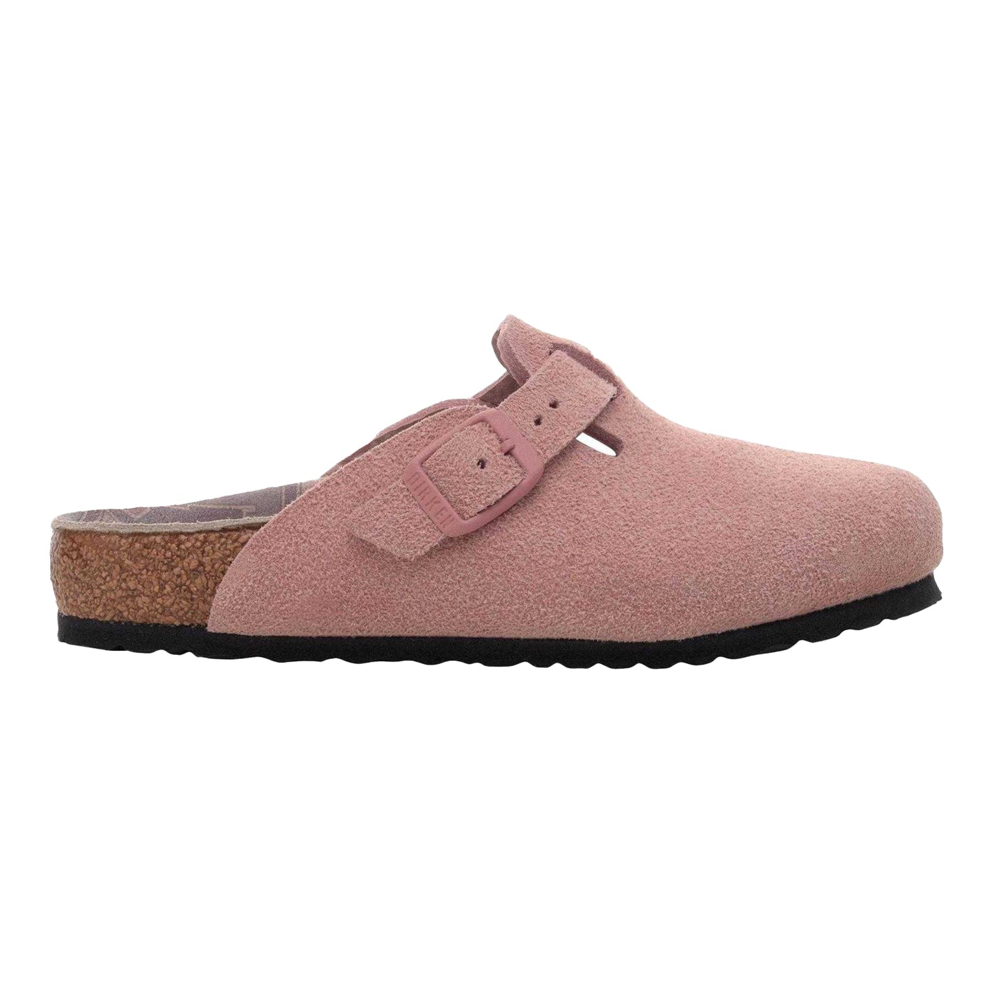 Pink - Back - Birkenstock Childrens-Kids Boston Suede Clogs