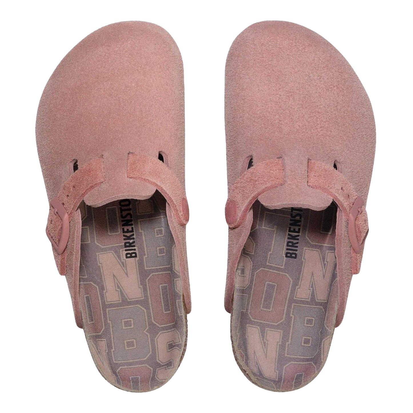 Pink - Side - Birkenstock Childrens-Kids Boston Suede Clogs