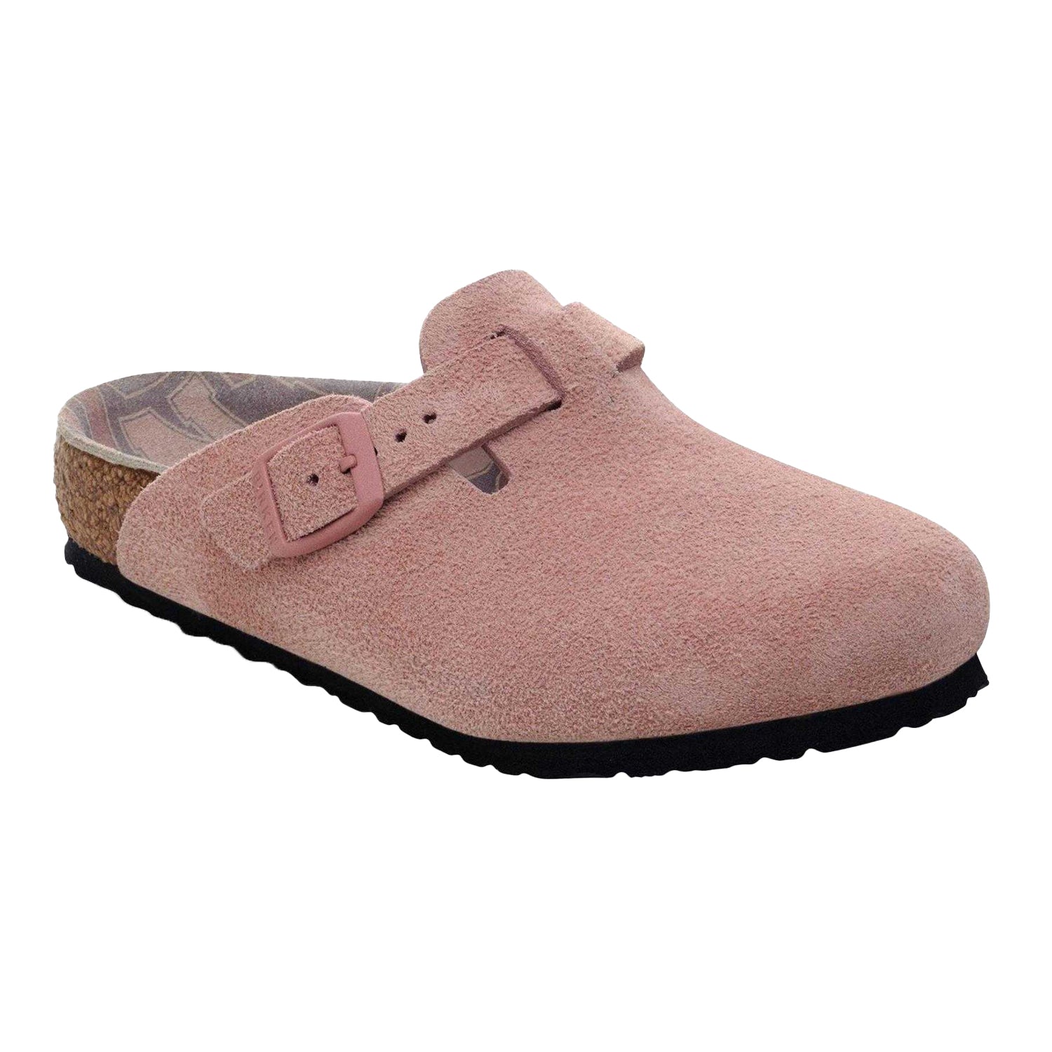 Pink - Front - Birkenstock Childrens-Kids Boston Suede Clogs