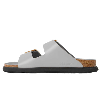 Stone - Back - Birkenstock Womens-Ladies Arizona Droplet Leather Sandals