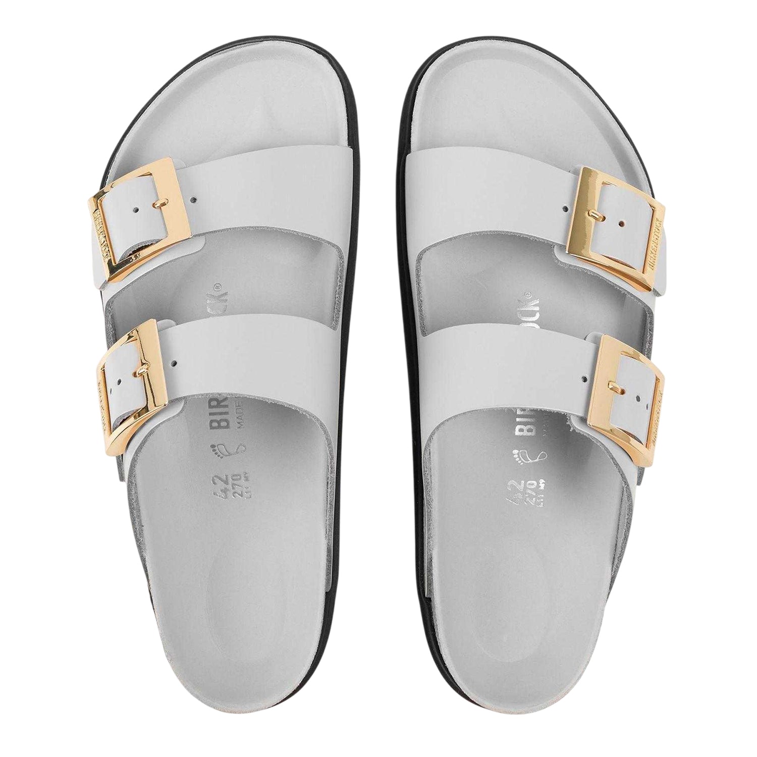 Stone - Side - Birkenstock Womens-Ladies Arizona Droplet Leather Sandals