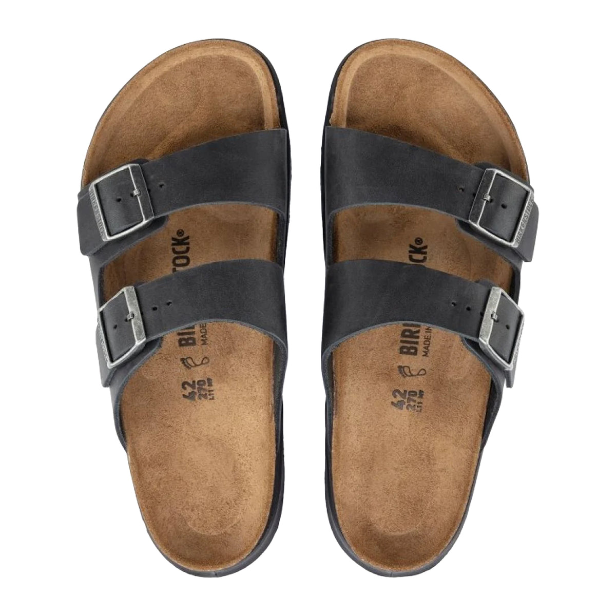 Black - Side - Birkenstock Womens-Ladies Arizona Leather Sandals
