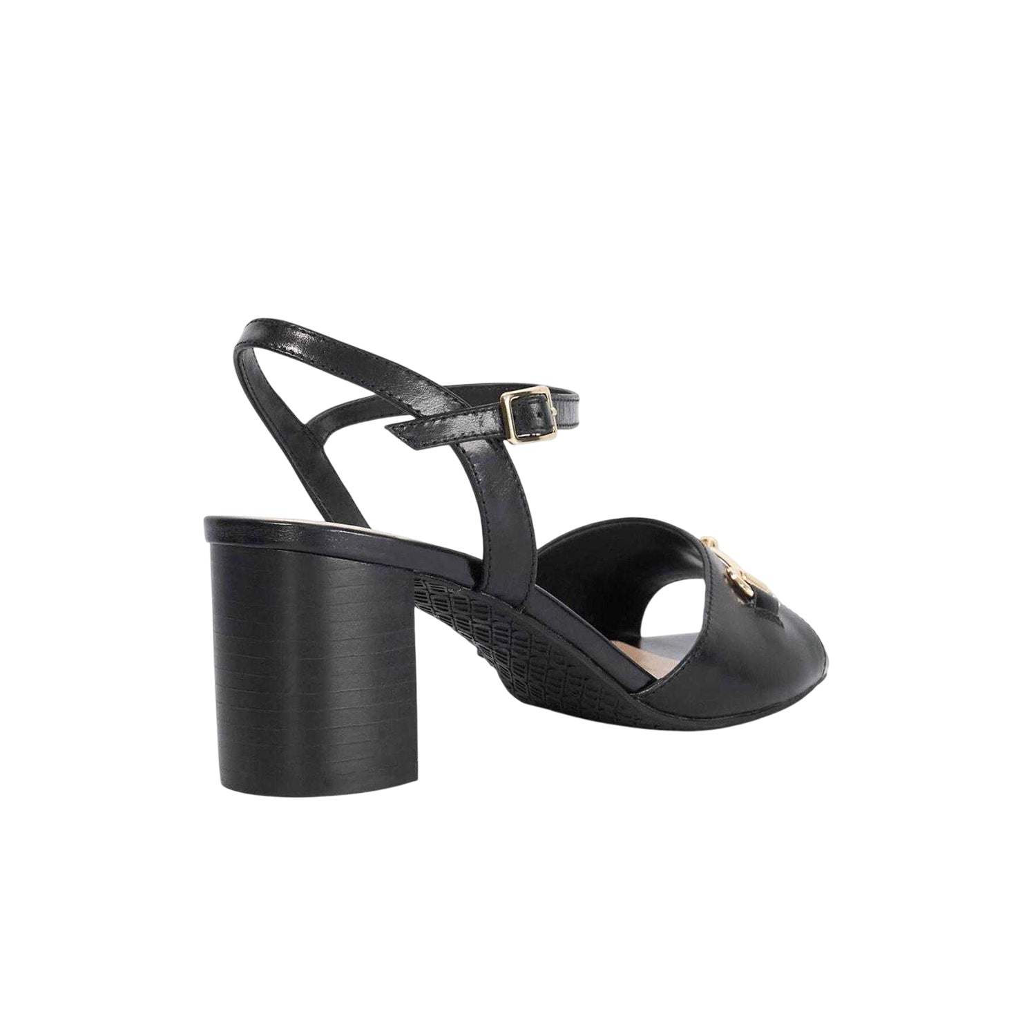 Black - Back - Dune London Womens-Ladies Jayar Suede Block Heel Sandals