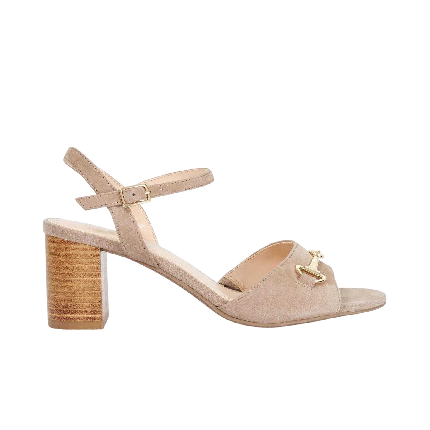 Taupe - Front - Dune London Womens-Ladies Jayar Suede Block Heel Sandals