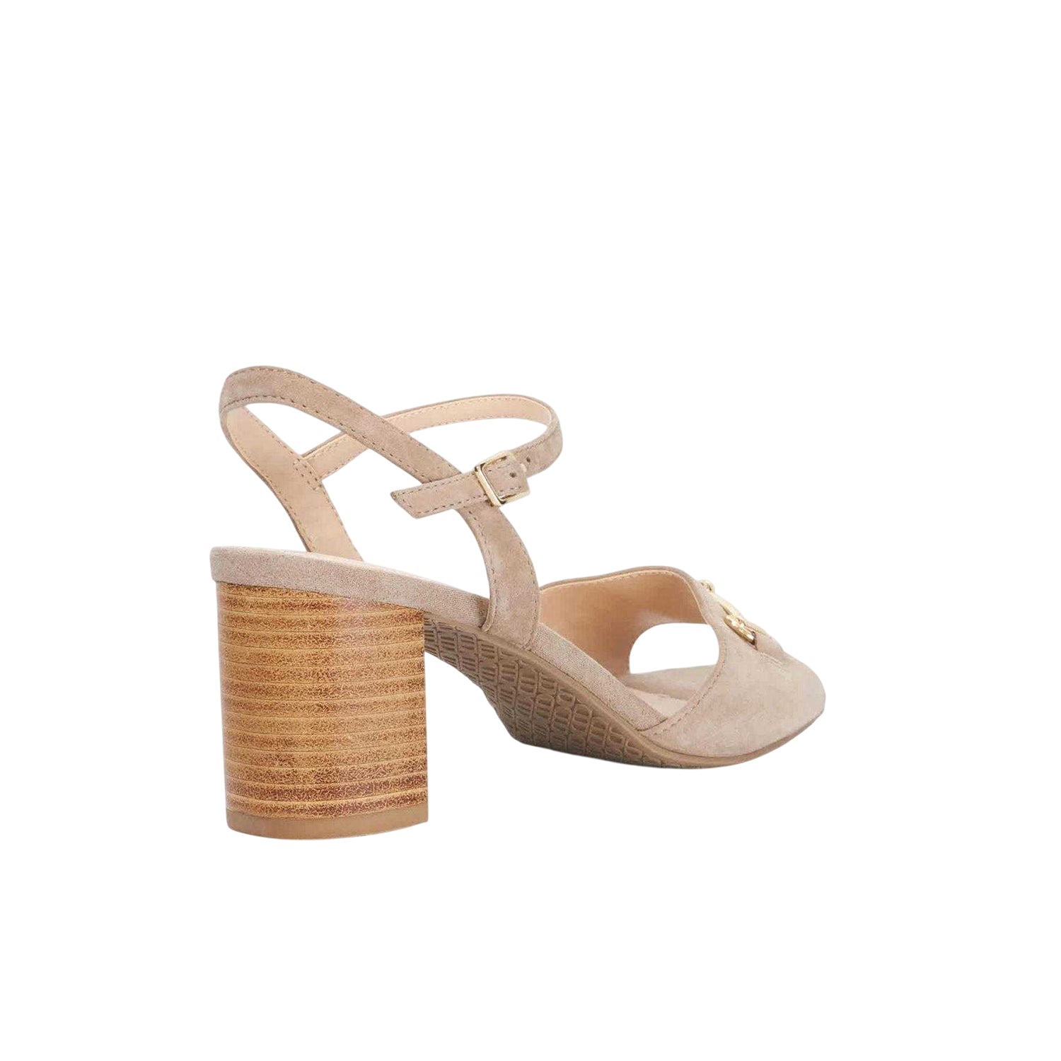 Taupe - Back - Dune London Womens-Ladies Jayar Suede Block Heel Sandals