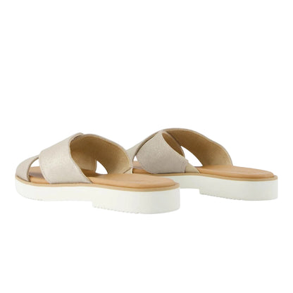 Silver - Back - Toms Womens-Ladies Mae Crossover Strap Sliders