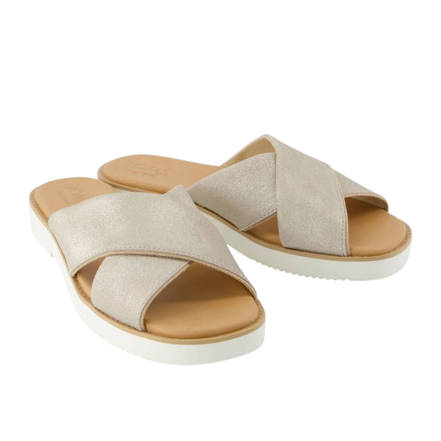 Silver - Lifestyle - Toms Womens-Ladies Mae Crossover Strap Sliders