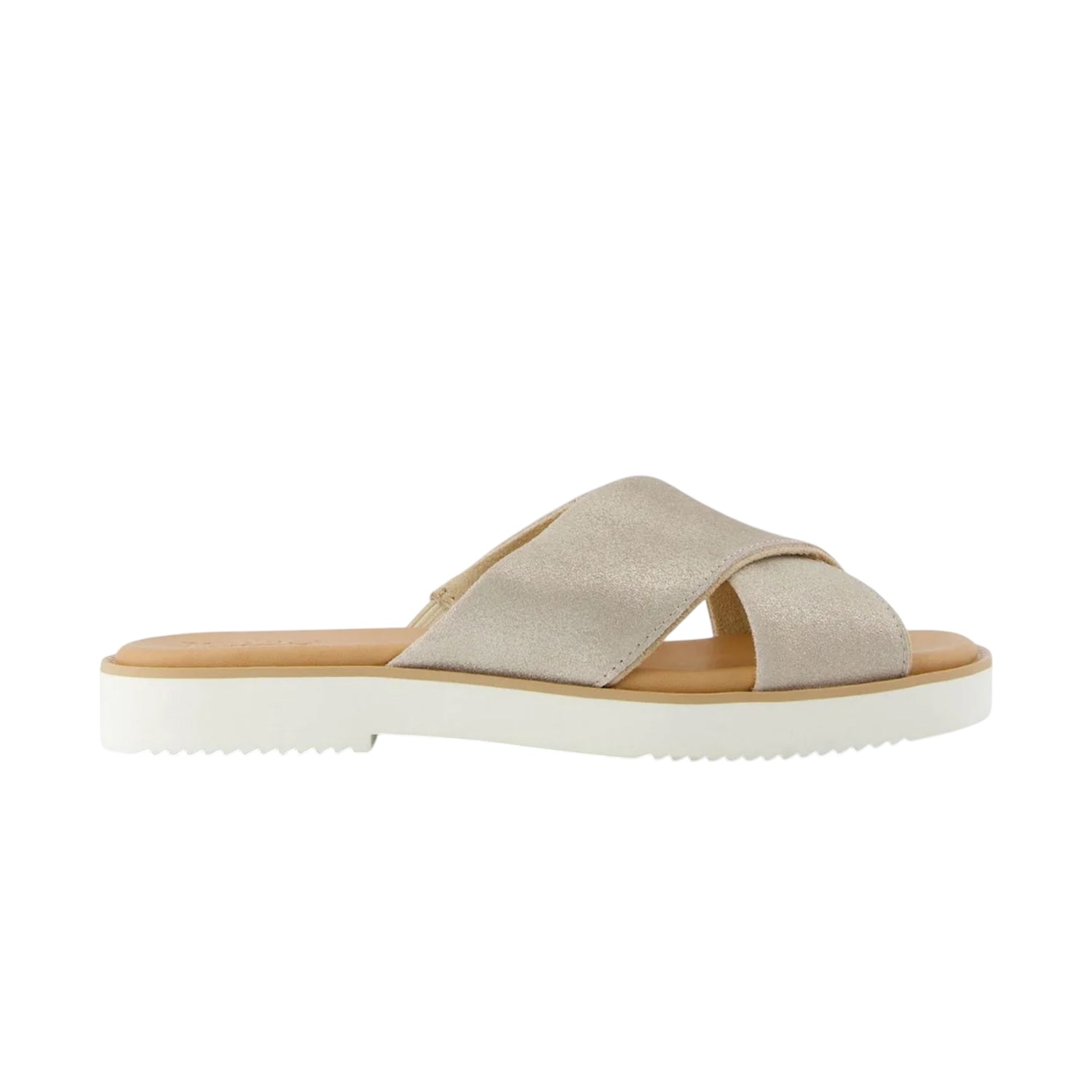 Silver - Front - Toms Womens-Ladies Mae Crossover Strap Sliders