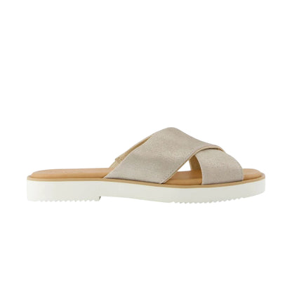 Silver - Front - Toms Womens-Ladies Mae Crossover Strap Sliders