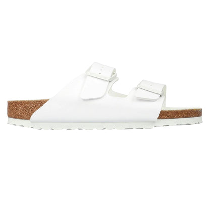 Triple White - Front - Birkenstock Womens-Ladies Arizona Birk Flur Sandals