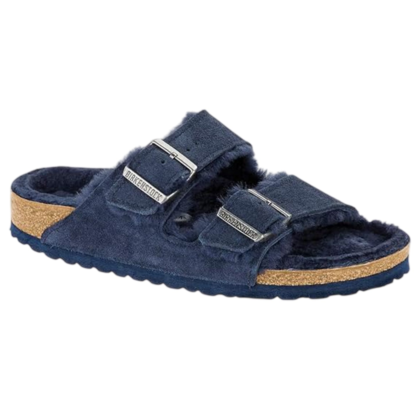 Navy - Side - Birkenstock Mens Arizona Suede Sandals