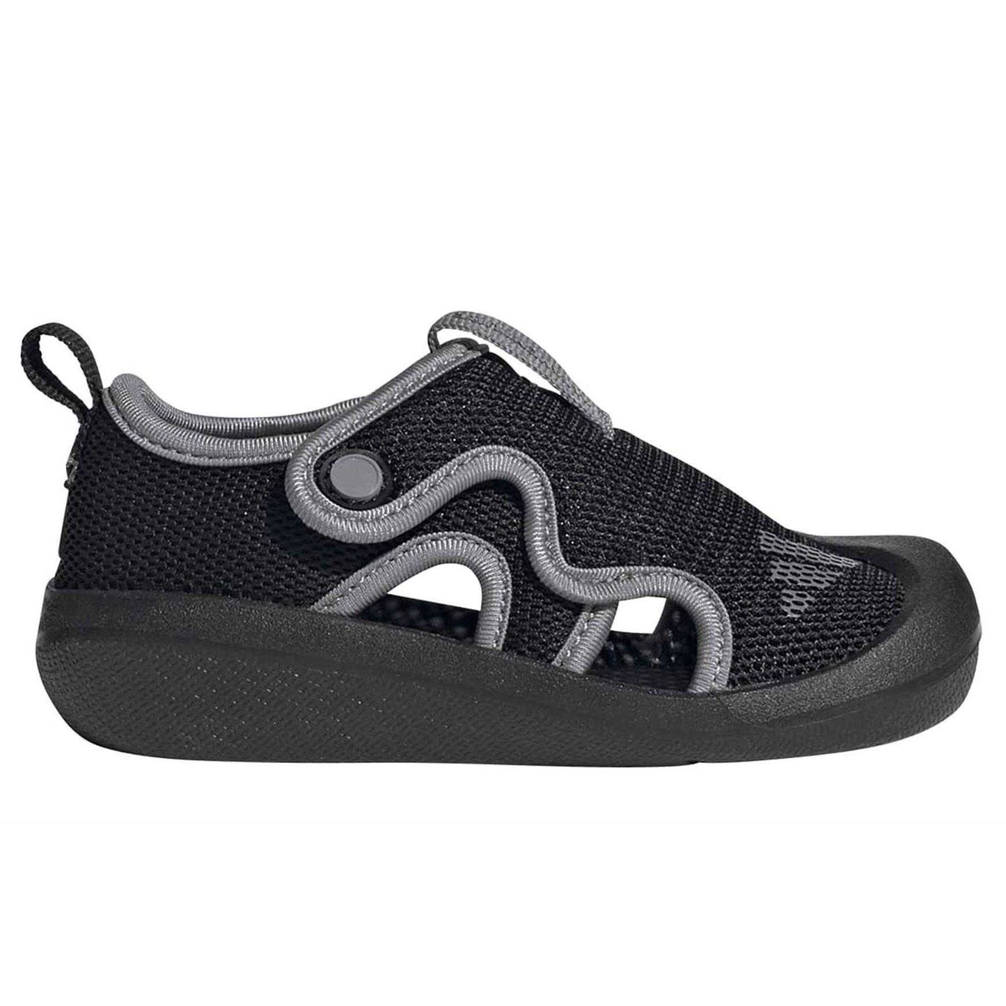 Core Black-Grey - Front - Adidas Baby Altaventure Adjustable Strap Flat Sports Sandals