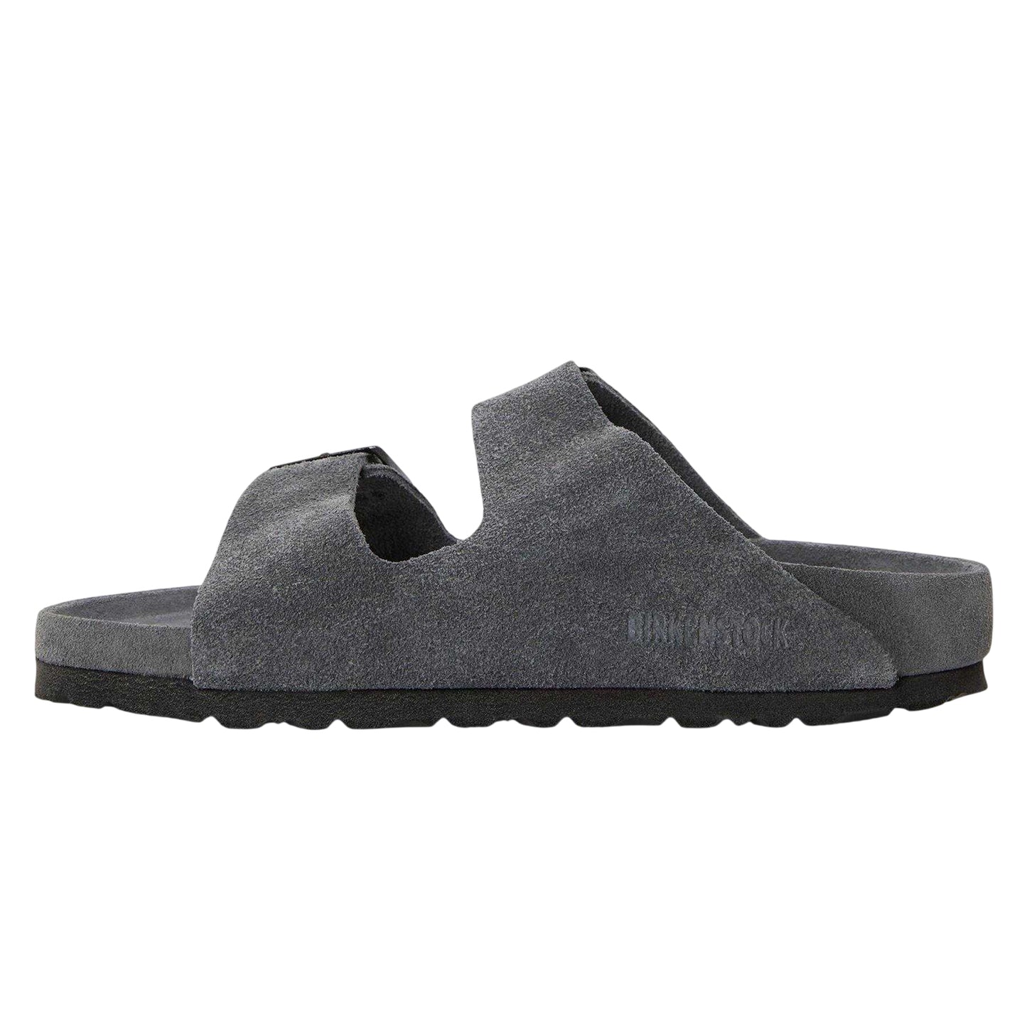 Charcoal - Back - Birkenstock Womens-Ladies Arizona EXQ Leve Suede Flat Sandals