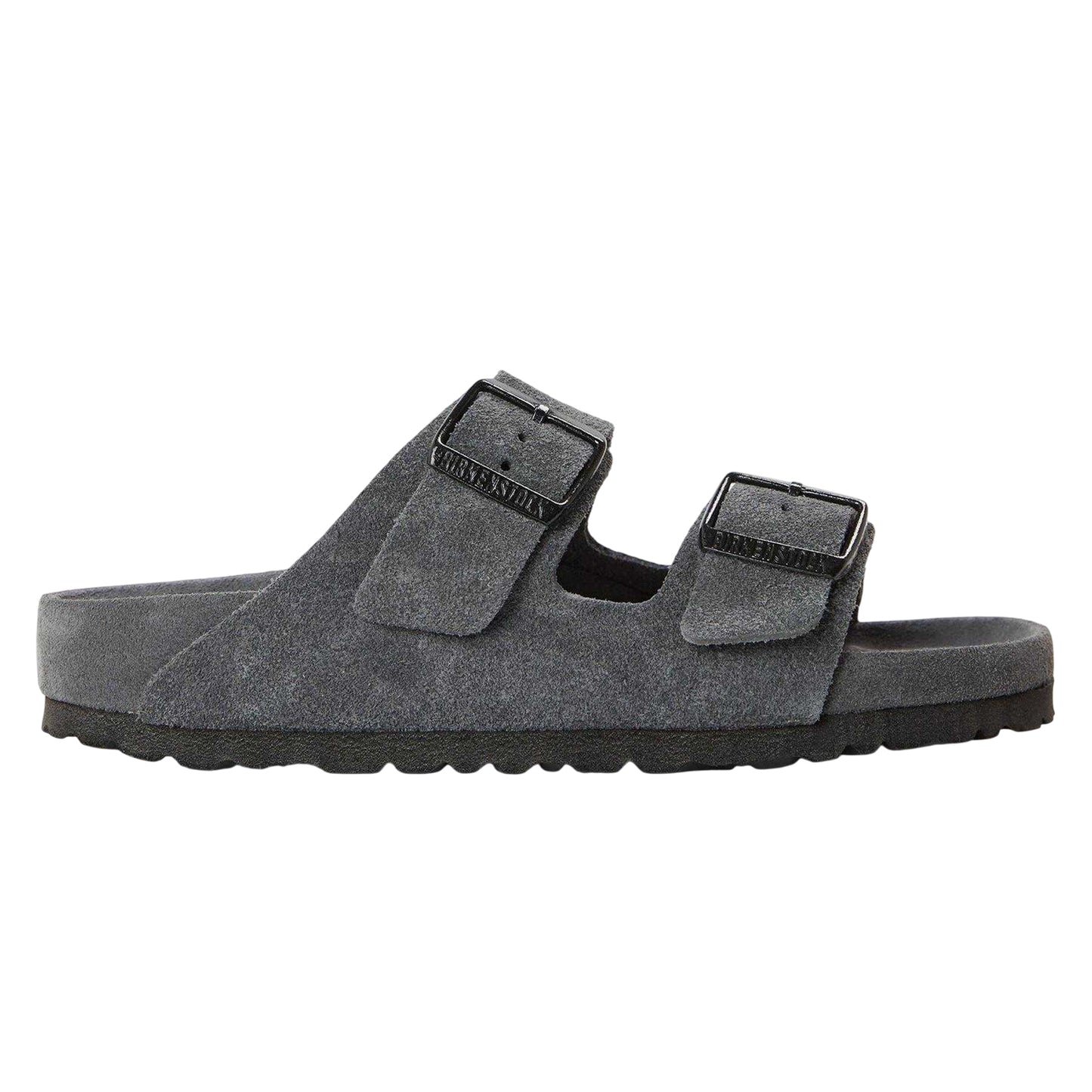 Charcoal - Front - Birkenstock Womens-Ladies Arizona EXQ Leve Suede Flat Sandals