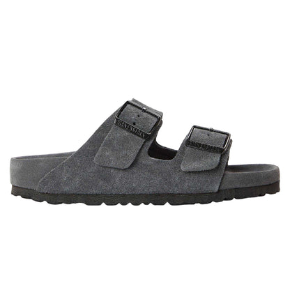 Charcoal - Front - Birkenstock Womens-Ladies Arizona EXQ Leve Suede Flat Sandals