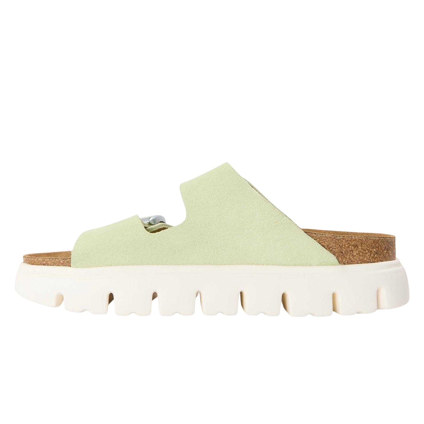 Lime - Back - Birkenstock Womens-Ladies Arizona Suede Chunky Sandals