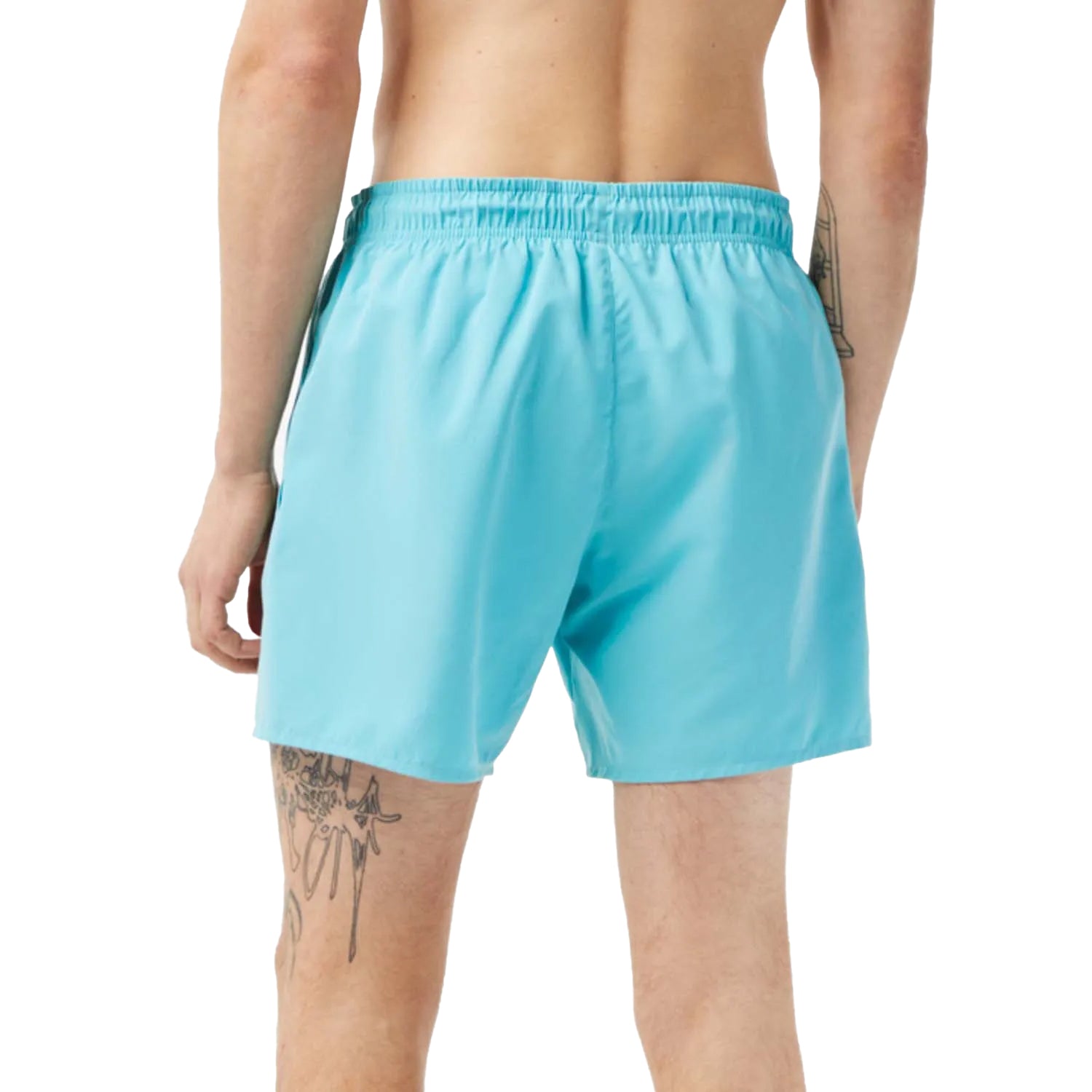 Blue - Back - Lacoste Mens Quick Dry Swim Shorts