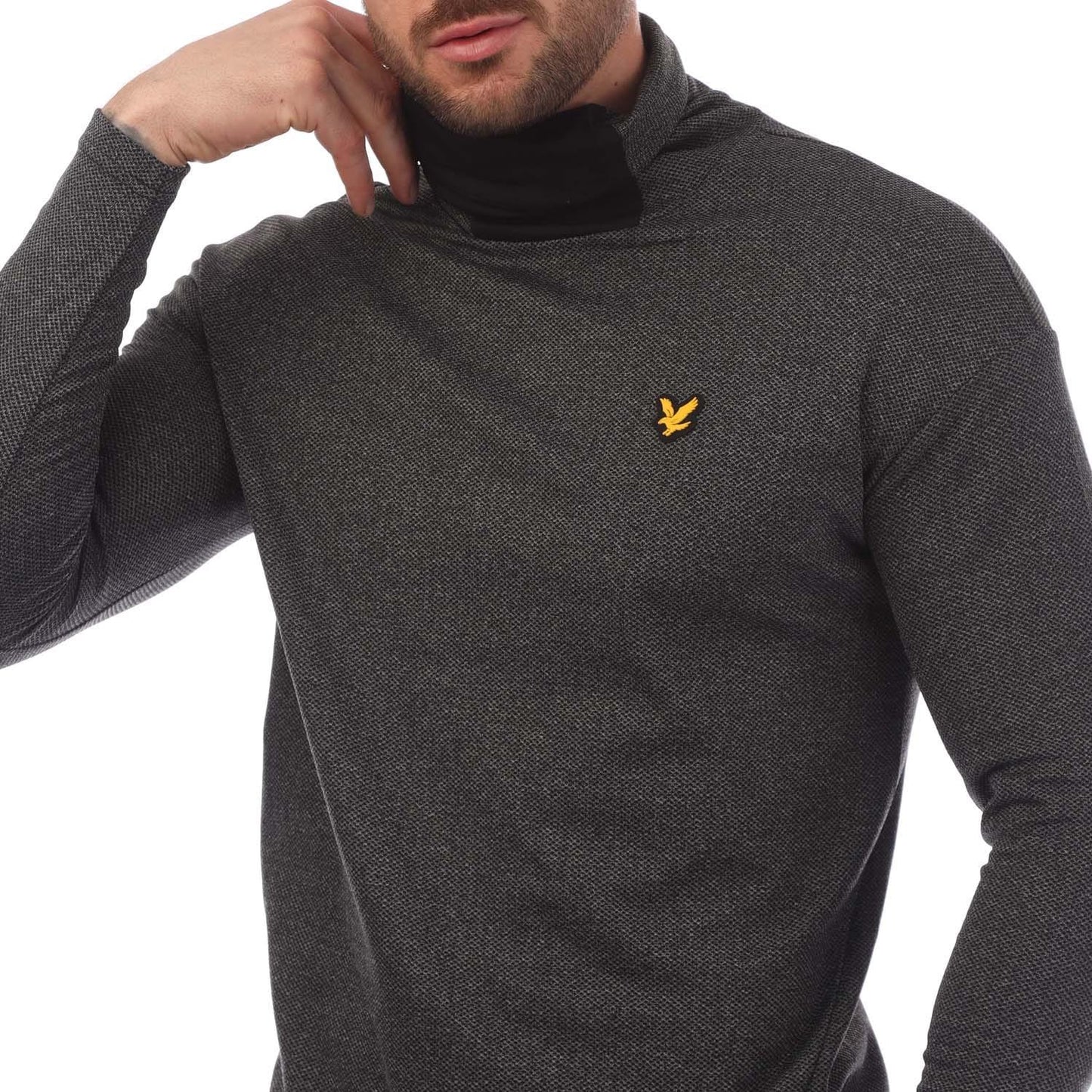 Black - Side - Lyle & Scott Mens Snood Summer Midlayer