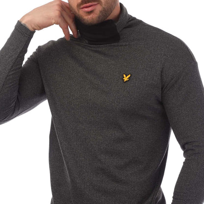 Black - Side - Lyle & Scott Mens Snood Summer Midlayer