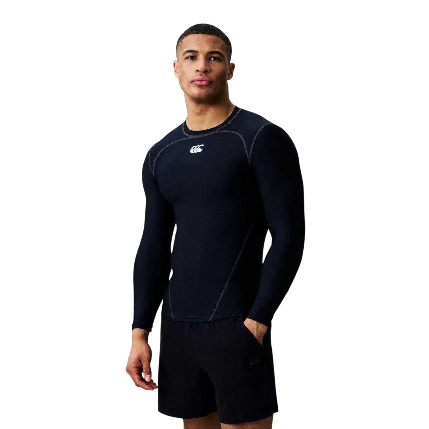 Black - Side - Canterbury Mens Base Layer Top