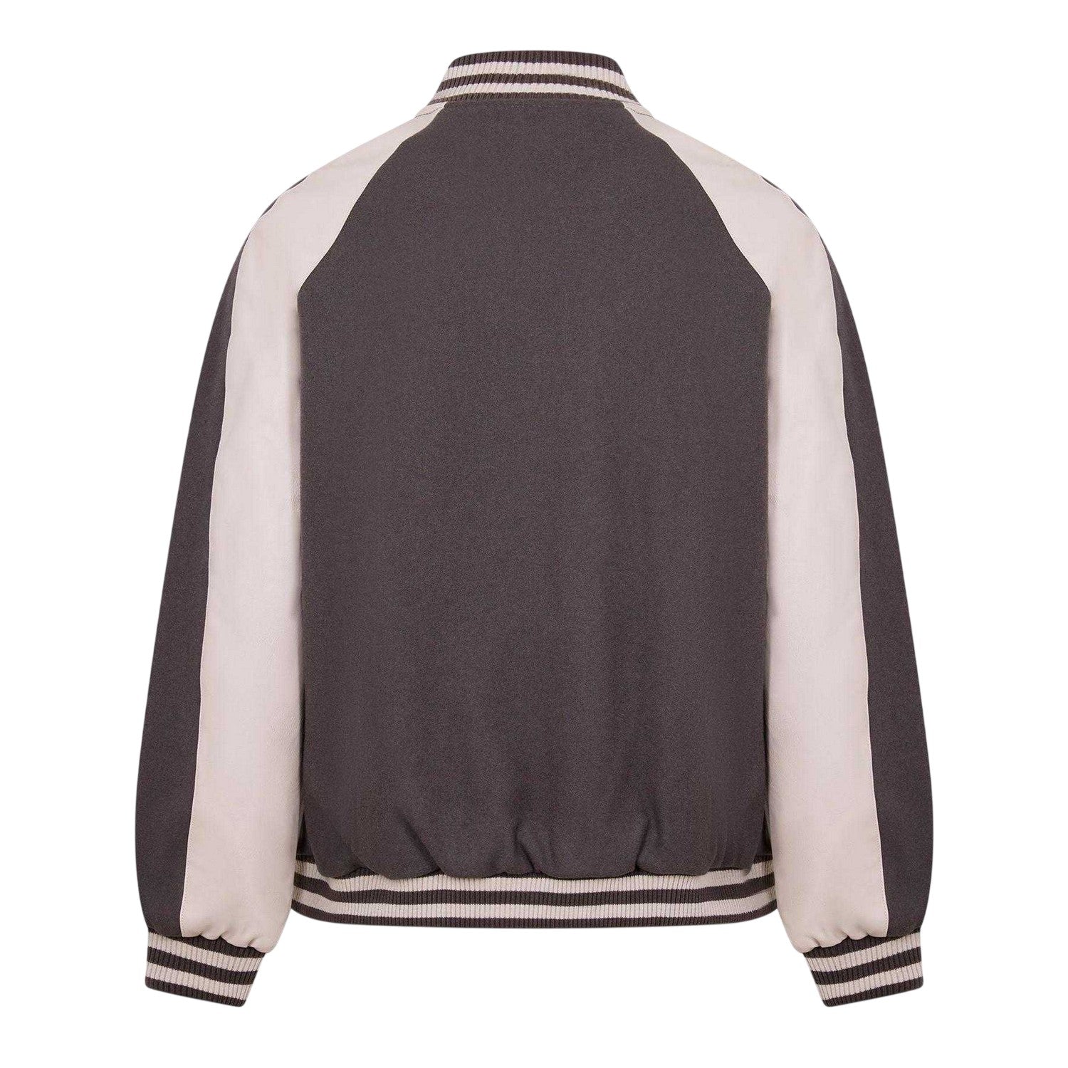 Stone - Back - Represent Mens Embroidered Logo Snap Varsity Jacket