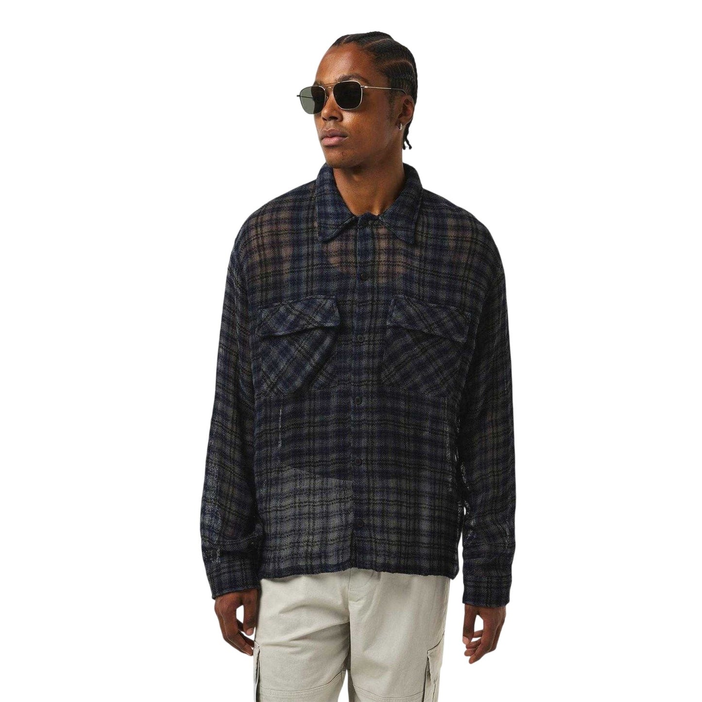 Blue Check - Lifestyle - Represent Mens Utility Overshirt