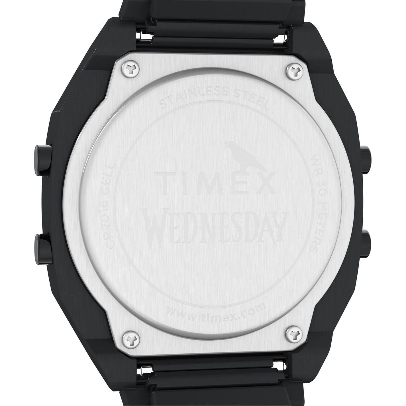 Black-Blue - Lifestyle - Timex Mens Striped Steel Digital Watch