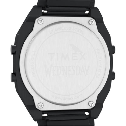 Black-Blue - Lifestyle - Timex Mens Striped Steel Digital Watch