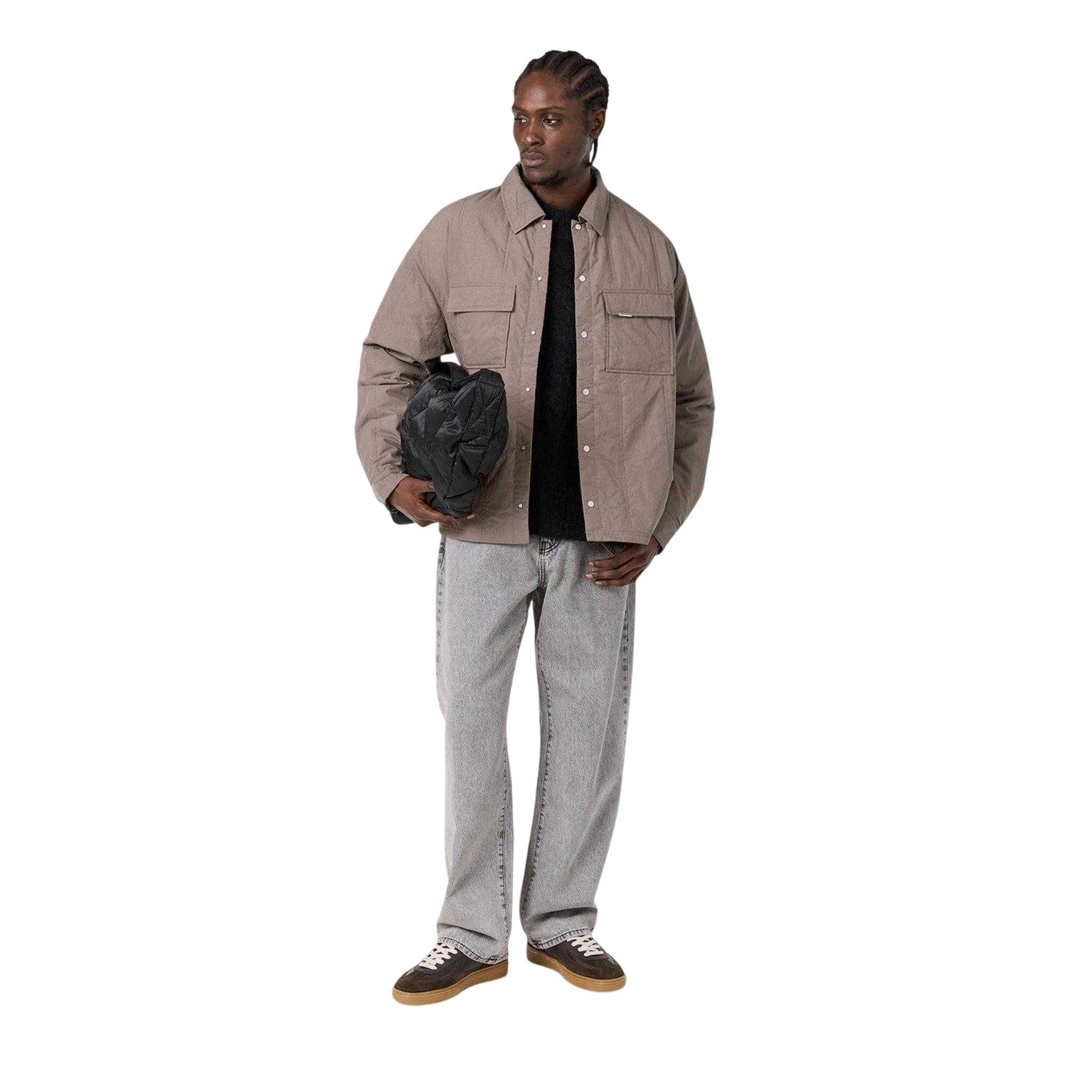 Mid Grey - Lifestyle - Represent Mens Plain Relaxed Fit Overshirt