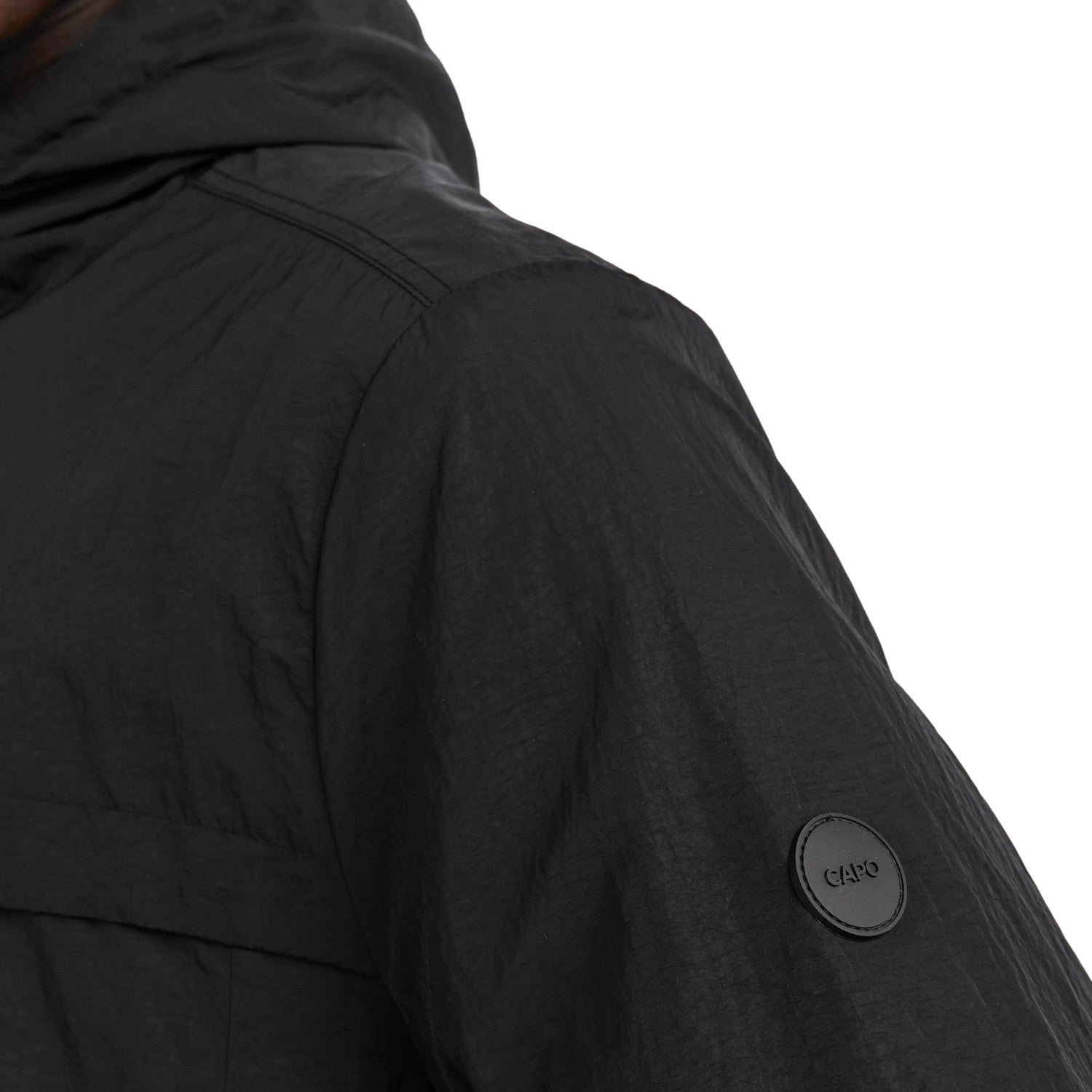 Black - Side - Capo Mens Crinkled Jacket