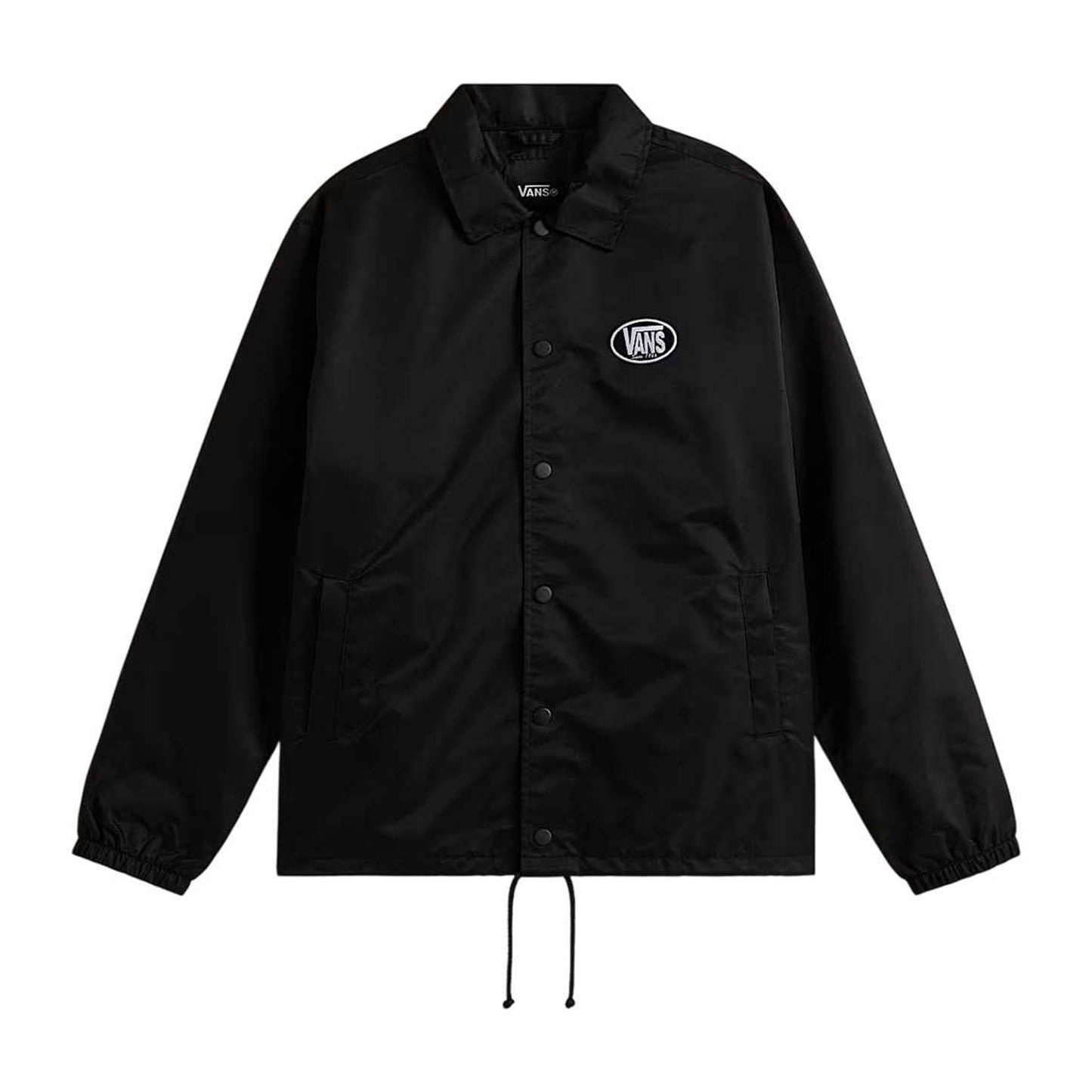 Black-White - Front - Vans Mens Torrey Long-Sleeved Coach Jacket