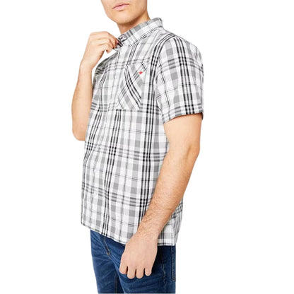 White - Side - Lee Cooper Mens Checked Cotton Shirt