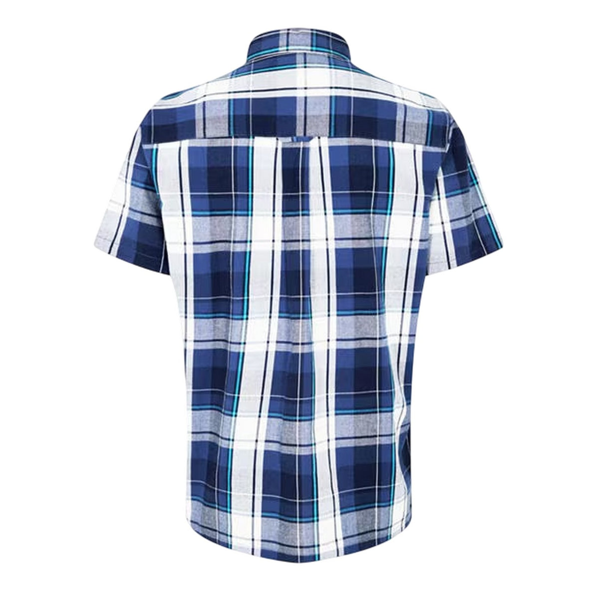 Navy - Back - Lee Cooper Mens Checked Cotton Shirt