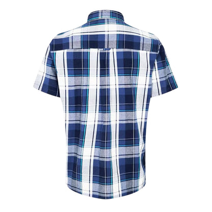 Navy - Back - Lee Cooper Mens Checked Cotton Shirt