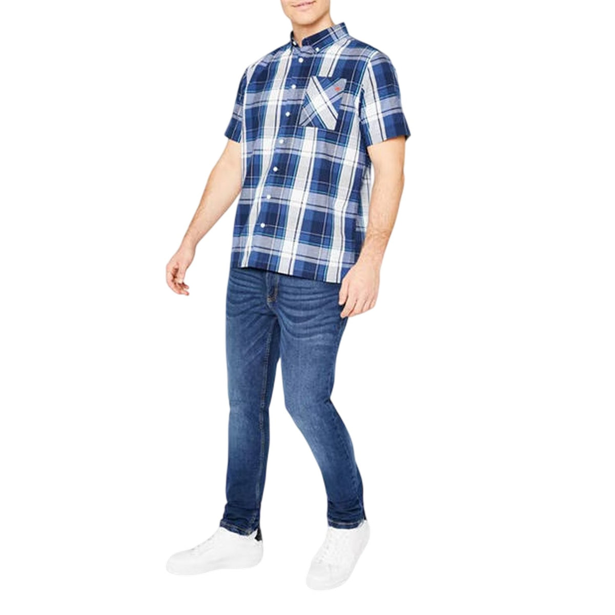 Navy - Lifestyle - Lee Cooper Mens Checked Cotton Shirt