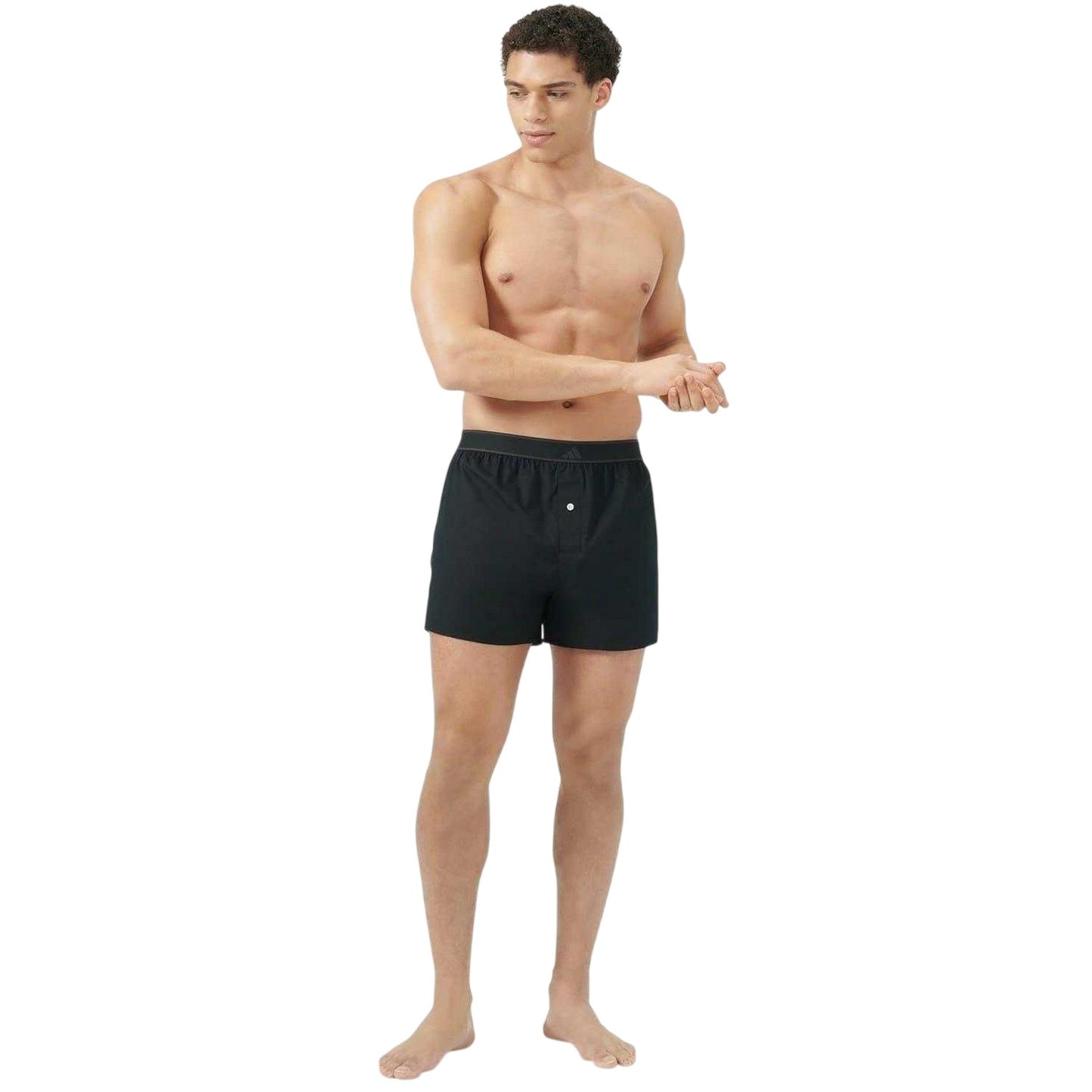 Multicoloured - Back - Adidas Mens Woven Boxer Shorts (Pack of 2)