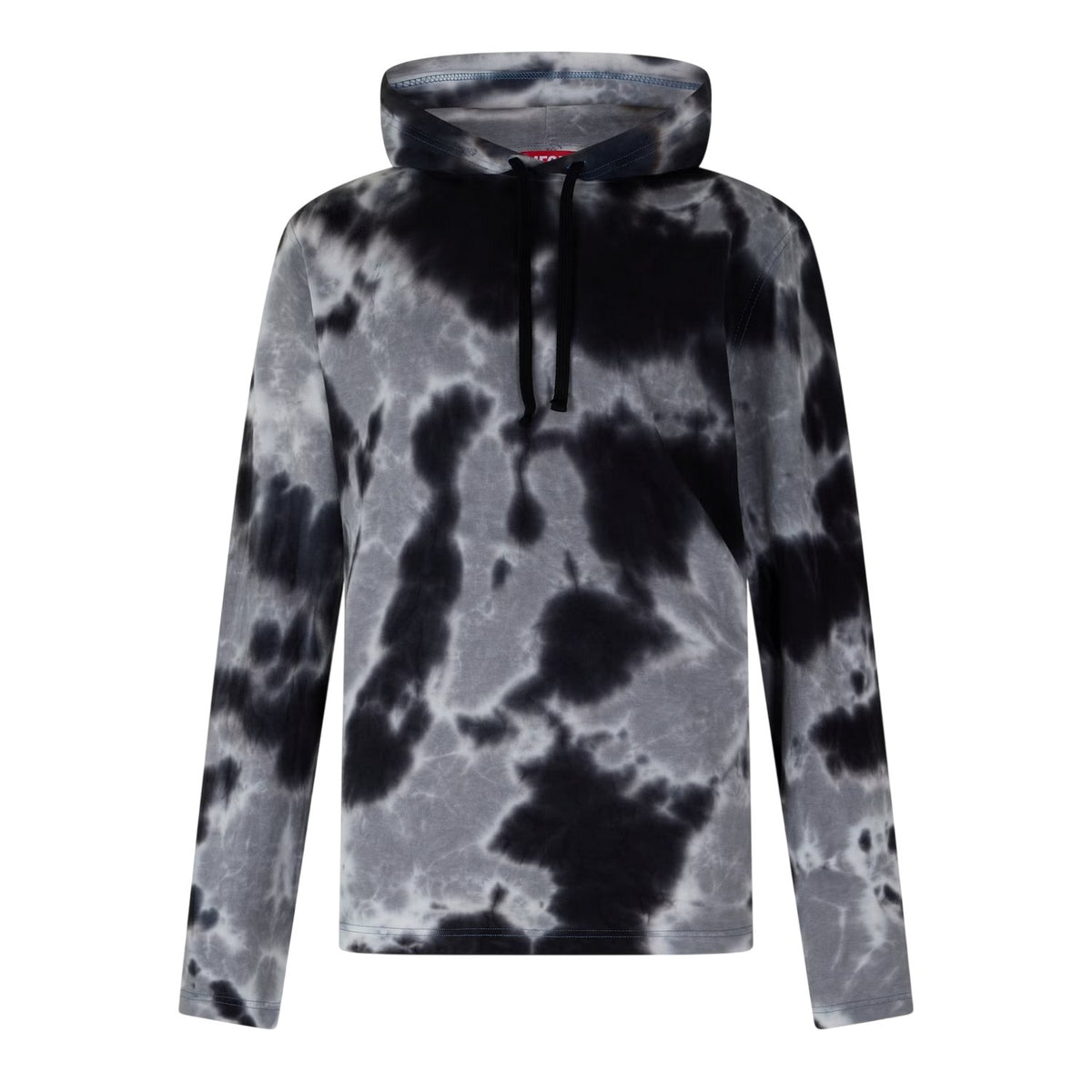 Black - Front - Diesel Mens Crane Tie Dye Hoodie