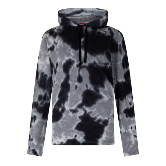 Black - Front - Diesel Mens Crane Tie Dye Hoodie