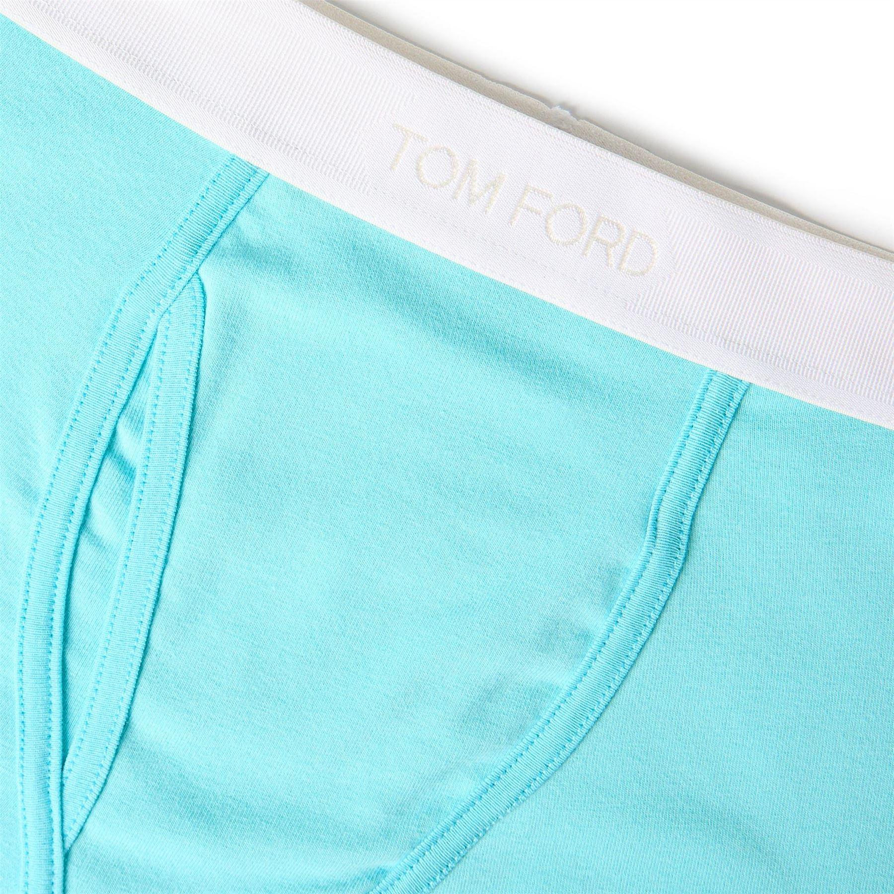 Capri Blue - Side - Tom Ford Mens Cotton Boxer Shorts