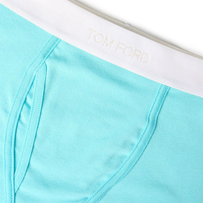 Capri Blue - Side - Tom Ford Mens Cotton Boxer Shorts