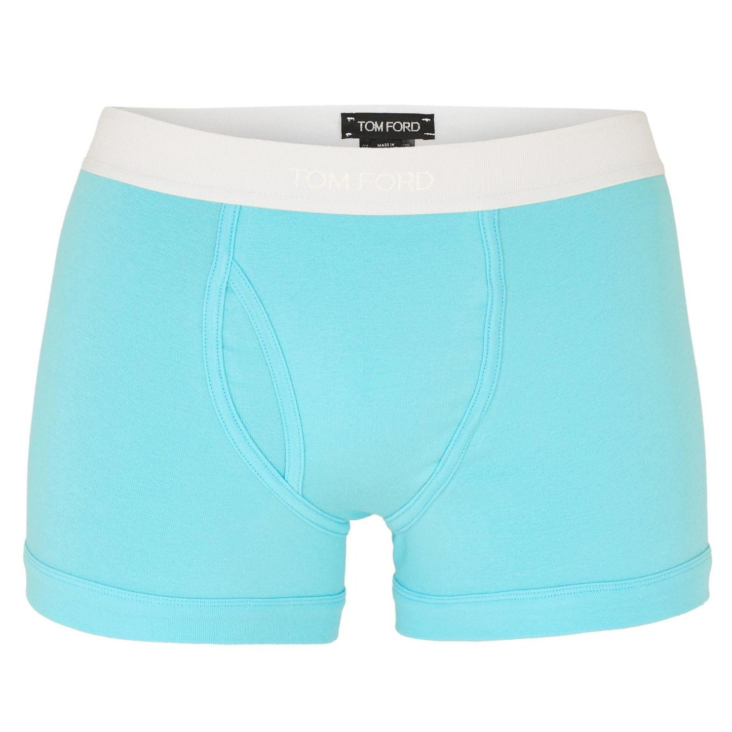 Capri Blue - Front - Tom Ford Mens Cotton Boxer Shorts