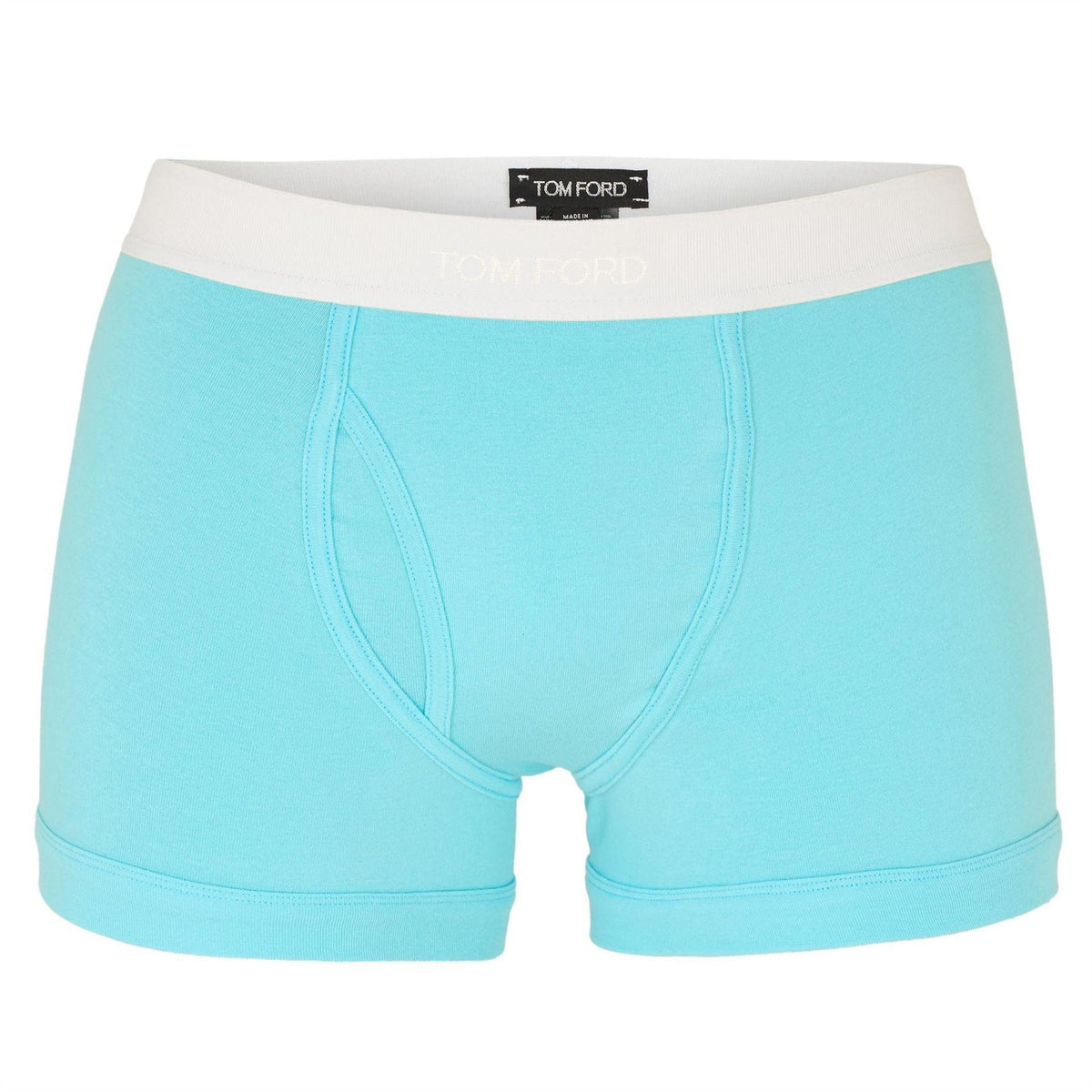 Capri Blue - Front - Tom Ford Mens Cotton Boxer Shorts