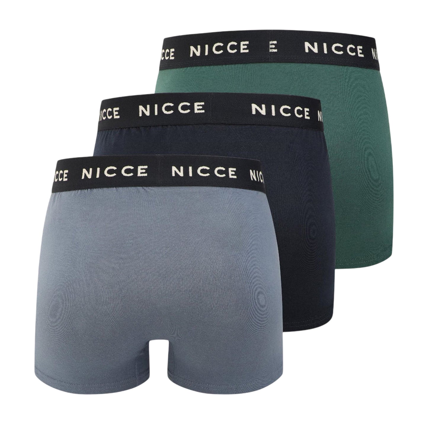 Teal-Navy-Blue - Back - Nicce Mens Leming Boxer Shorts (Pack of 3)