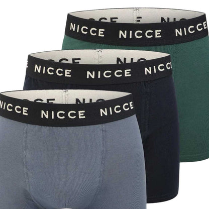 Teal-Navy-Blue - Side - Nicce Mens Leming Boxer Shorts (Pack of 3)
